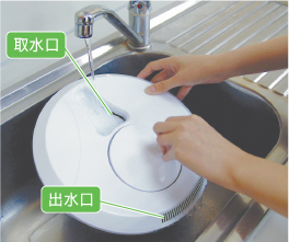 サラダスピナー流水洗い