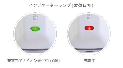 パーソナル空気清浄機「ピュアサプライ」インジケーターランプ