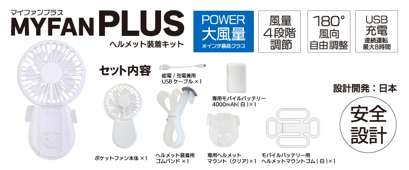 マイファンプラスヘルメット装着キット,セット内容