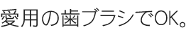 愛用の歯ブラシでOK。